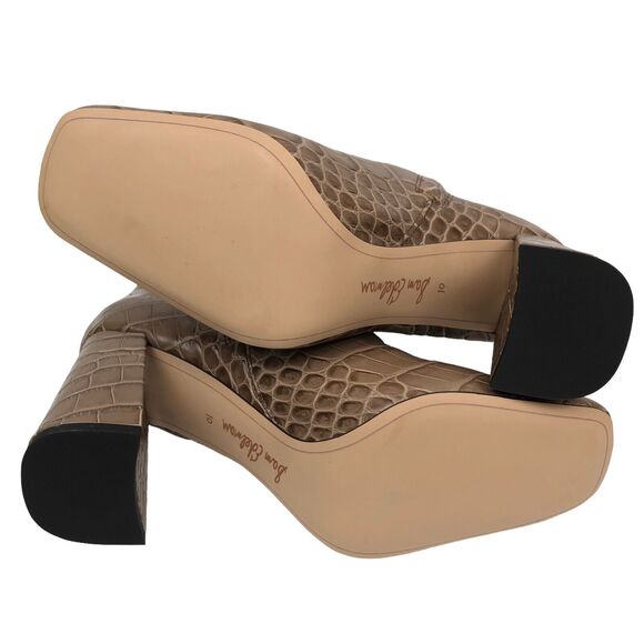 NEW Sam Edelman Codie Croc Square Toe Block Heel Ankle Boots Booties Womens 10 - Picture 7 of 11